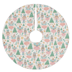 Nutcracker Ballet and Fairies on Cream Background Brushed Polyester Tree Skirt