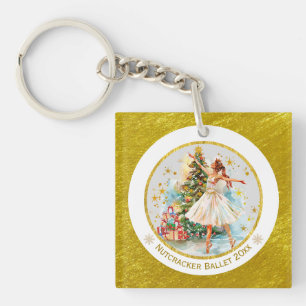 Nutcracker Ballet Ballerina - Christmas Keepsake  Key Ring