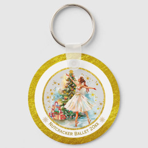Nutcracker Ballet Ballerina - Christmas Keepsake  Key Ring