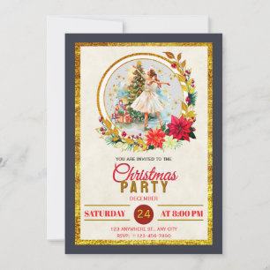 Nutcracker Ballet Ballerina - Christmas Party Holiday Card