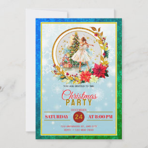 Nutcracker Ballet Ballerina - Christmas Party Holiday Card
