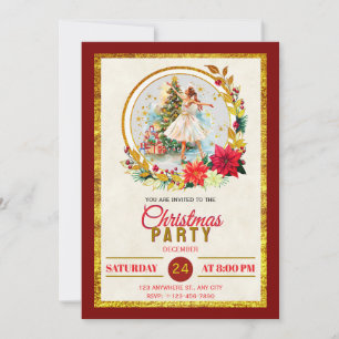 Nutcracker Ballet Ballerina - Christmas Party Holiday Card
