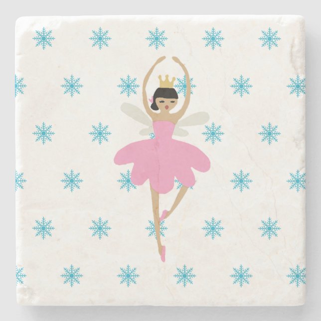 Nutcracker Ballet Ballerina Fairy Illustration  Stone Coaster (Front)