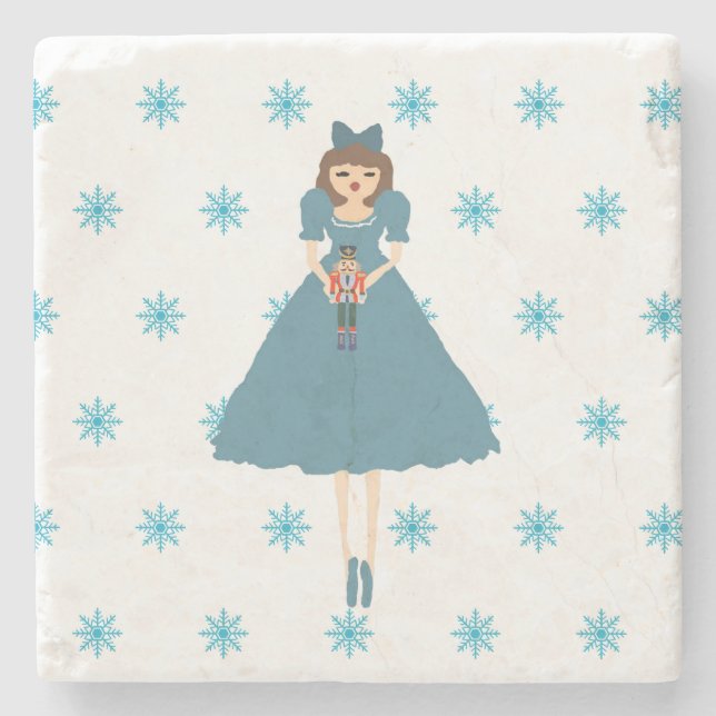 Nutcracker Ballet Ballerina Fairy Illustration  Stone Coaster (Front)