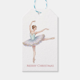Nutcracker Ballet Ballerina in Blue Tutu Gift Tags