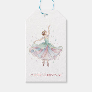 Nutcracker Ballet Ballerina in Green and Pink Tutu Gift Tags