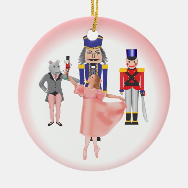 Nutcracker Ballet Cast Ceramic Tree Decoration (Front)