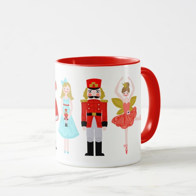 Nutcracker Ballet Characters Christmas Mug (Front Right)