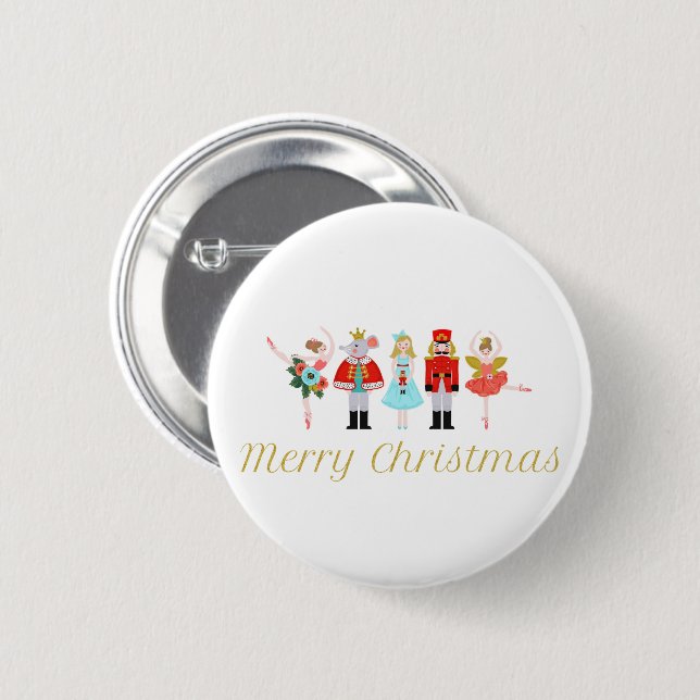 Nutcracker Ballet Christmas 6 Cm Round Badge (Front & Back)