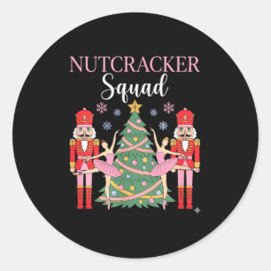 Nutcracker Ballet Christmas Ballerina Nk Dance Squ Classic Round Sticker