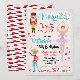 Nutcracker ballet Christmas Birthday Party Invitation
