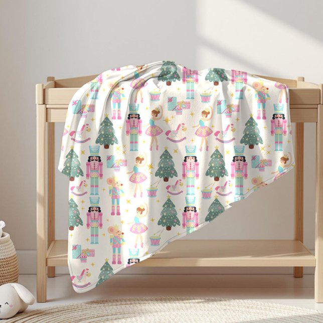 Nutcracker Ballet Christmas Holiday Baby Girl Fleece Blanket (Creator Uploaded)