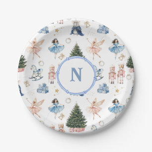 Nutcracker Ballet Christmas Monogrammed Paper Plate