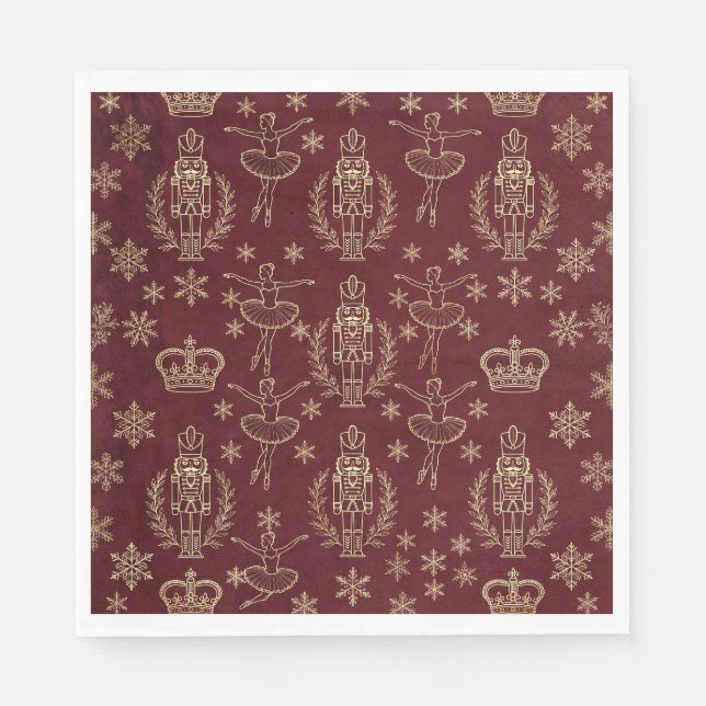 Nutcracker Ballet Christmas Napkins (Front)