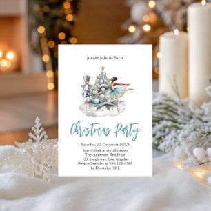 Nutcracker Ballet Christmas Party - Blue Holiday   Invitation