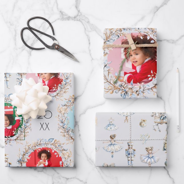 Nutcracker Ballet Christmas Photo Wrapping Paper (Front)