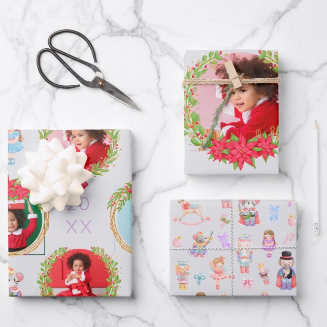 Nutcracker Ballet Christmas Photo Wrapping Paper (Front)