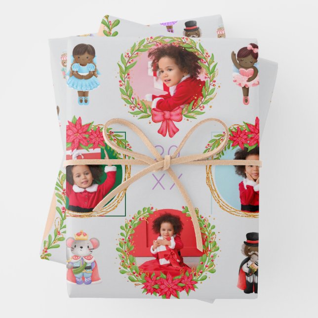 Nutcracker Ballet Christmas Photo Wrapping Paper (In situ)