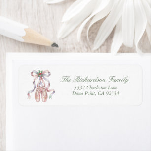 Nutcracker Ballet Christmas Pink Bow Holly Address
