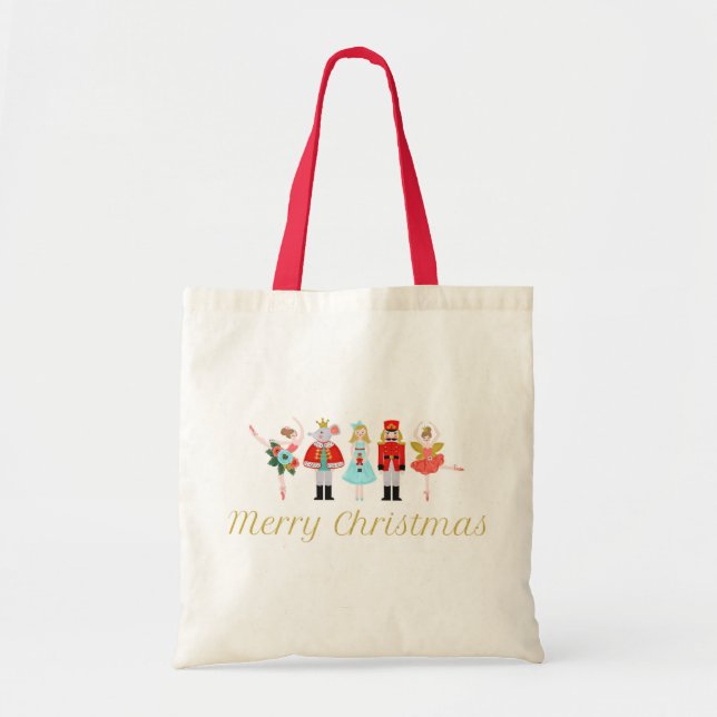 Nutcracker Ballet Christmas Tote Bag (Front)