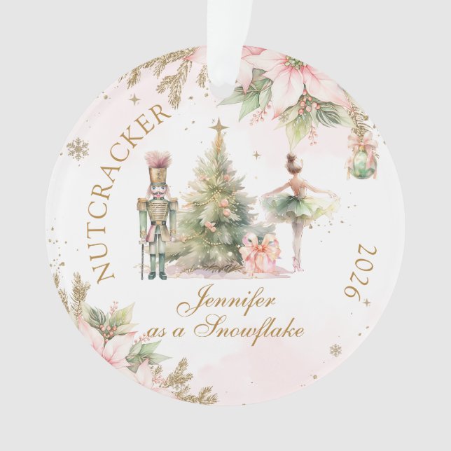 Nutcracker ballet custom role photo ornament (Front)