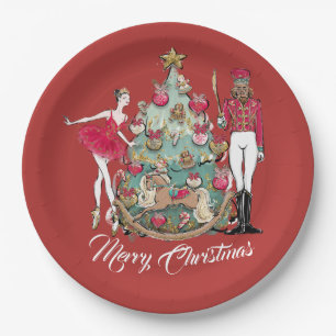Nutcracker Ballet Dancer Christmas Paper Plate