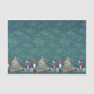 Nutcracker Ballet Dancer Green Christmas Tissue Paper