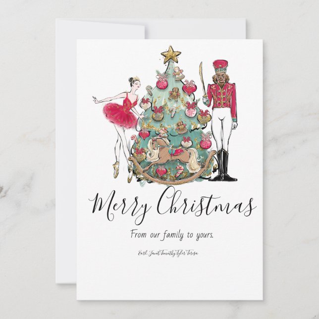 Nutcracker Ballet Dancer Holiday Card (Front)