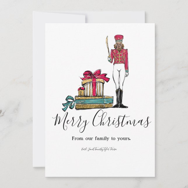 Nutcracker Ballet Dancer Holiday Card (Front)