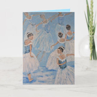 Nutcracker Ballet Dancing In The Snow Holiday Card