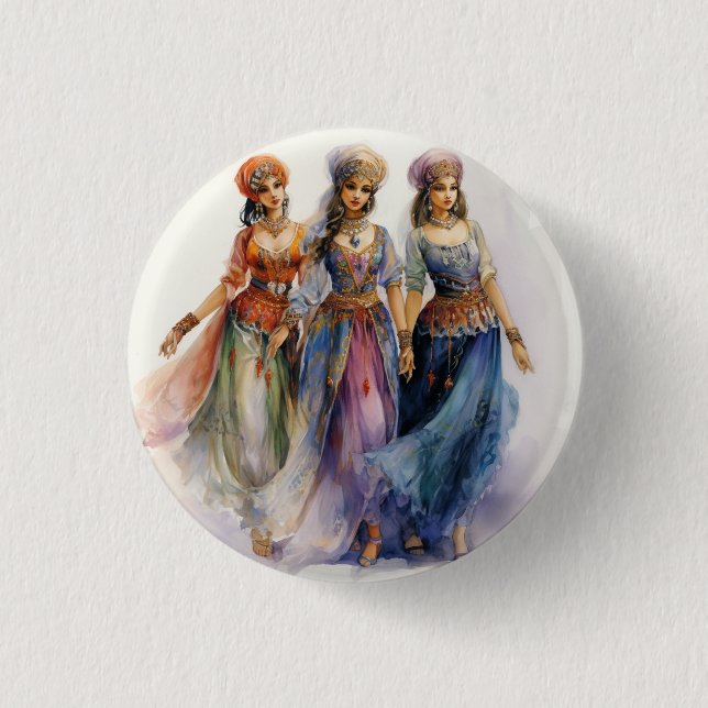 Nutcracker Ballet, Elegant Arab Dancers 3 Cm Round Badge (Front)