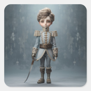 Nutcracker Ballet Fashion-Cavalier Prince Square Sticker