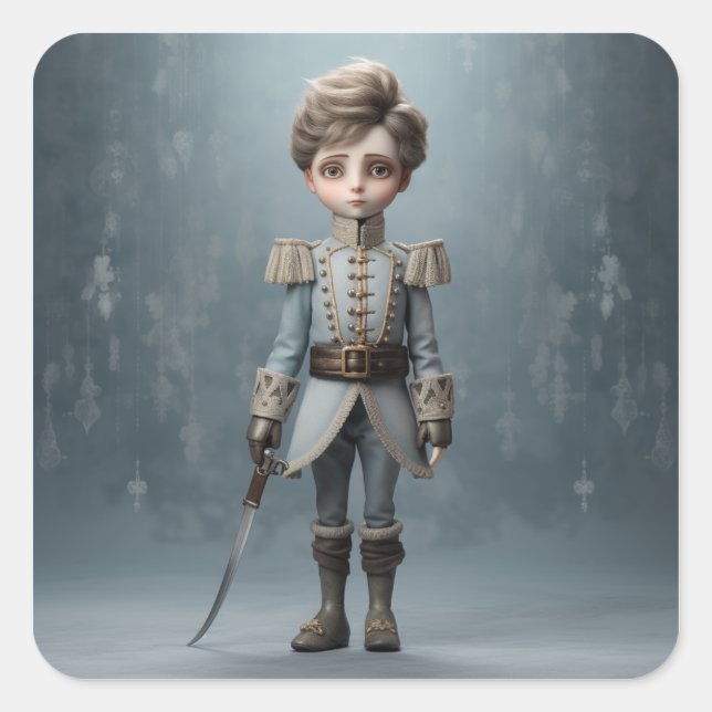 Nutcracker Ballet Fashion-Cavalier Prince Square Sticker (Front)
