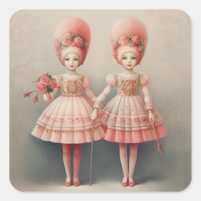 Nutcracker Ballet Fashion-Russian Dancers Square Sticker (Front)