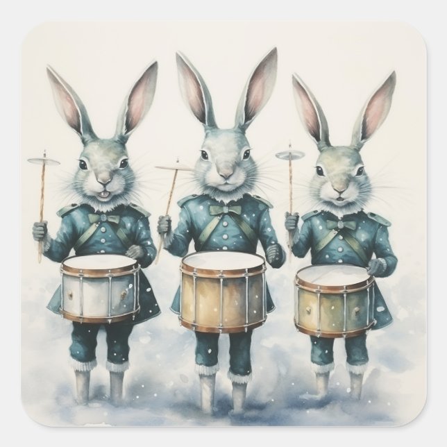 Nutcracker Ballet, Hare Drummers Square Sticker (Front)
