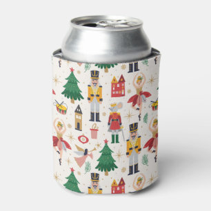 Nutcracker Ballet Holiday Pattern Can Cooler