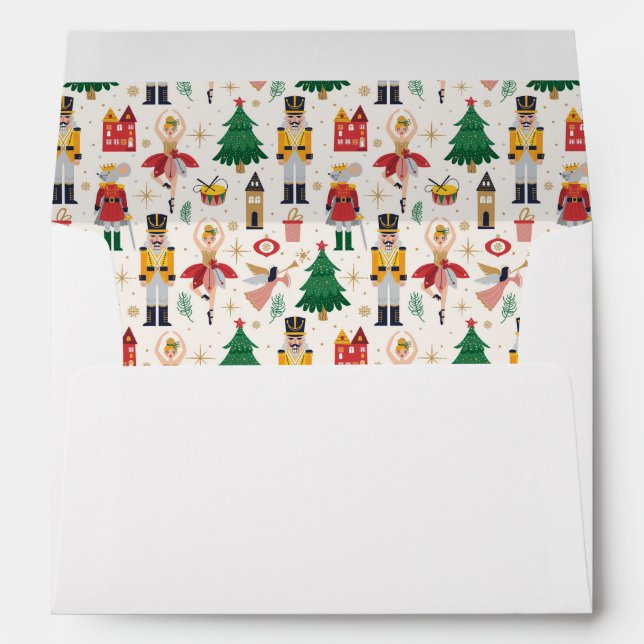 Nutcracker Ballet Holiday Pattern Envelope (Back (Bottom))