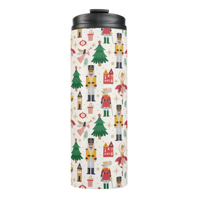 Nutcracker Ballet Holiday Pattern Thermal Tumbler (Front)