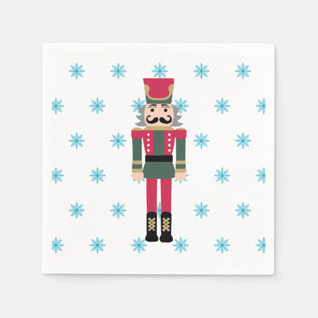 Nutcracker Ballet Illustration Snowflake Napkins (Front)