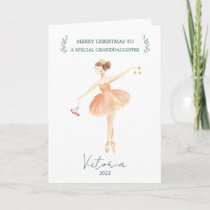 Nutcracker Ballet Images Granddaughter Christmas Holiday Card