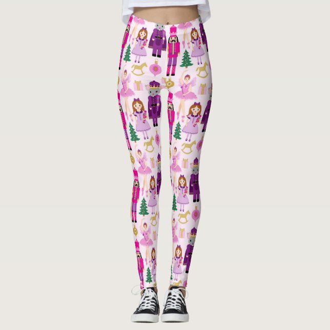 Nutcracker Ballet King Mouse Snowflake Leggings (Front)
