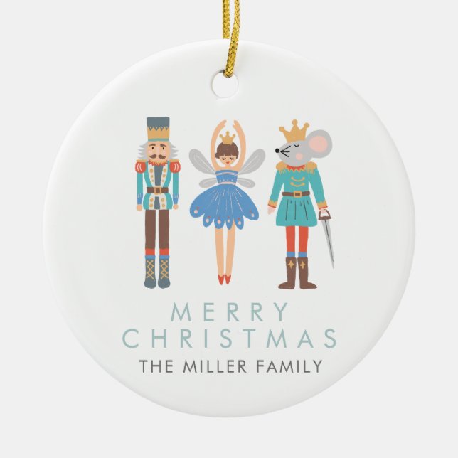 Nutcracker Ballet Minimal Modern Ceramic Tree Decoration (Front)