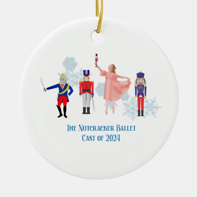 Nutcracker Ballet Notecards Ceramic Tree Decoration (Front)
