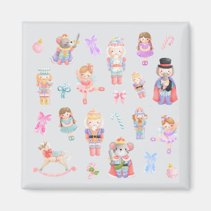 Nutcracker Ballet Pastel Christmas Magnet