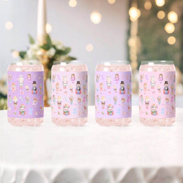 Nutcracker Ballet Pastel Pattern Can Glass (Insitu (Wedding))