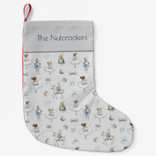 Nutcracker Ballet Pattern Small Christmas Stocking