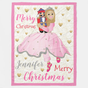 Nutcracker Ballet Personalise Fleece Blanket/Large Blanket