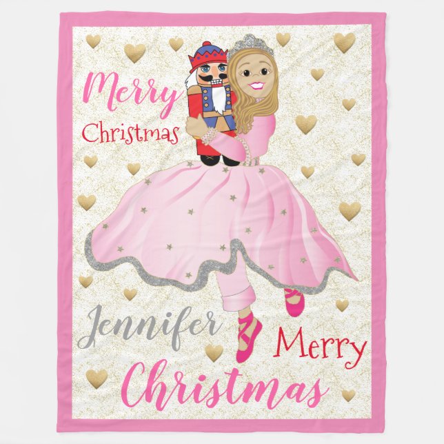 Nutcracker Ballet Personalise Fleece Blanket/Large Blanket (Front)