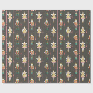 Nutcracker Ballet Pink Ballerina Vintage Christmas Wrapping Paper