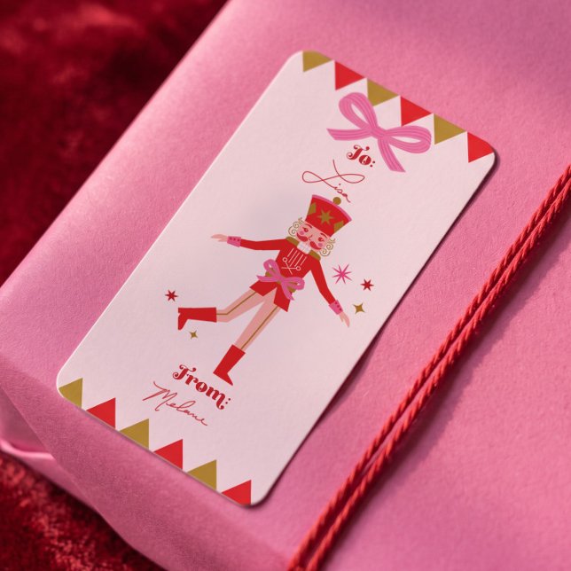 Nutcracker Ballet To/From Pink Christmas Gift Label (Nutcracker Ballet To/From Pink Christmas Gift Label)